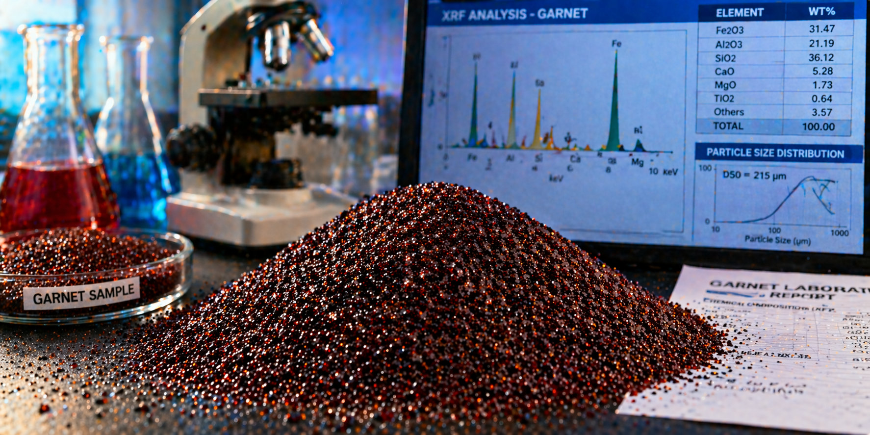 Garnet laboratuvar analizi
