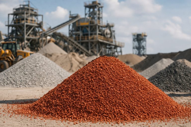 Düşük silikalı garnet kumu yakın çekim